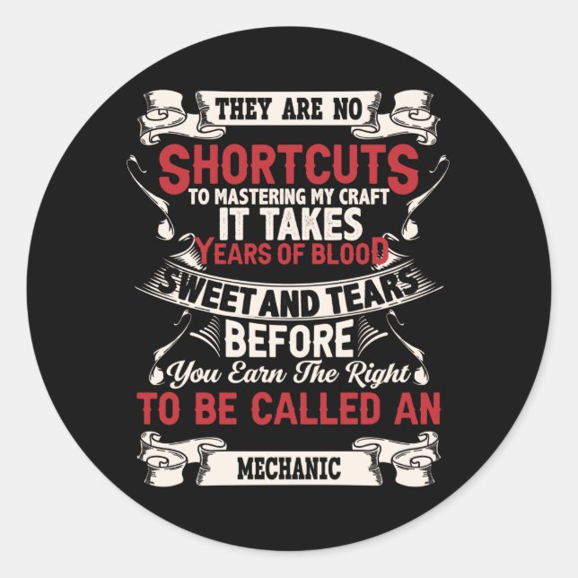 Mechanic Classic Round Sticker (Front)