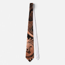 Mechanic Clock Gears Tie