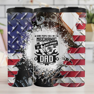 Mechanic Dad American Flag Tool Thermal Tumbler