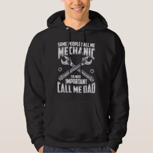 Mechanic Dad Mechanics Fathers Day Dads Birthday Hoodie