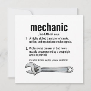 Mechanic Definition  Card