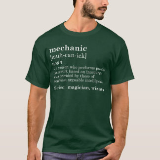 Mechanic Definition Dad Car Guy Garage Small funny T-Shirt