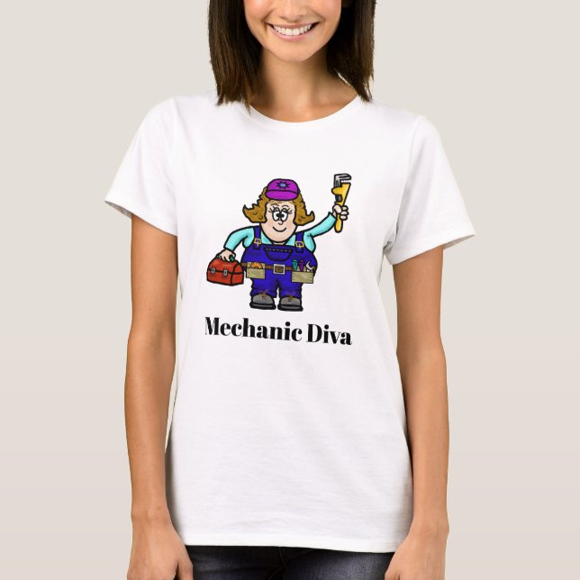 Mechanic Diva Female T-shirt (Front)