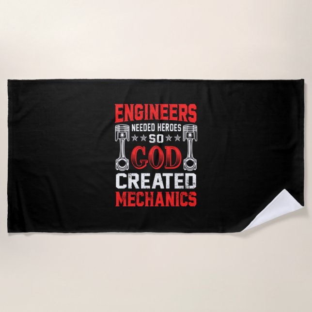 Mechanic Engineers Needed Heroes Beach Towel (Front)