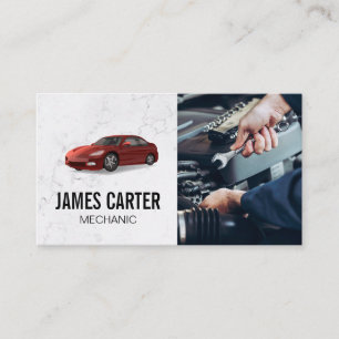 Mechanic Fixing Car Logo Business Card