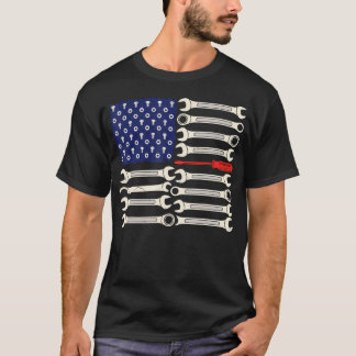 Mechanic Flag American Patriotic Car Mechanic Usa T-Shirt