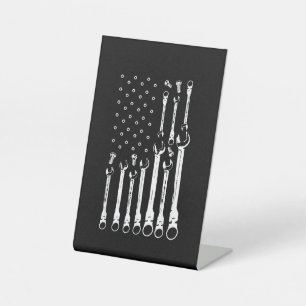 Mechanic Flag American Patriotic Flag Car Mechanic Pedestal Sign