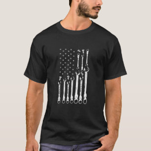 Mechanic Flag American Patriotic Flag Car Mechanic T-Shirt