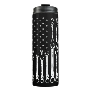 Mechanic Flag American Patriotic Flag Car Mechanic Thermal Tumbler