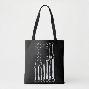 Mechanic Flag American Patriotic Flag Car Mechanic Tote Bag