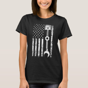 Mechanic Flag Patriotic Mechanic Usa American Flag T-Shirt
