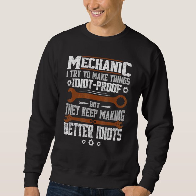 Mechanic For Men Dad Car Garage Auto Mechanics Sweatshirt (Front)