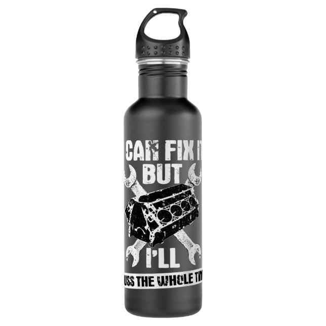 Mechanic Funny Car Repair Design On Back  710 Ml Water Bottle (Front)