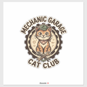 Mechanic Garage Cat POD Vector Art - Mechanic Gara
