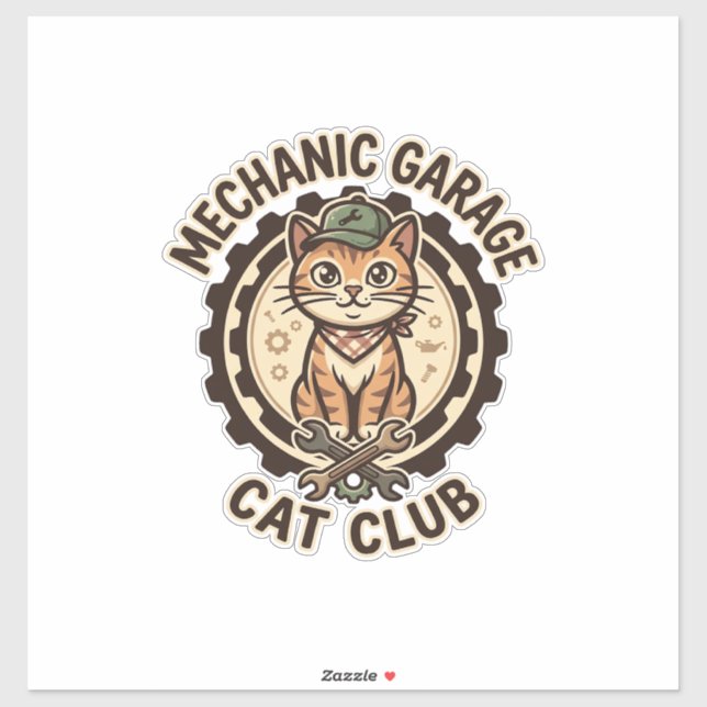Mechanic Garage Cat POD Vector Art - Mechanic Gara (Sheet)