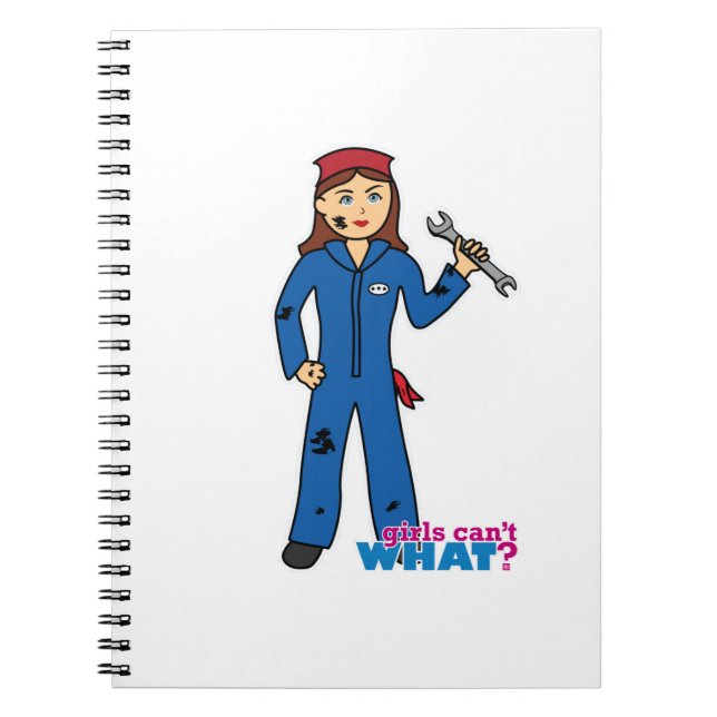 Mechanic Girl Spiral Notebook (Front)