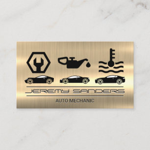Mechanic   Gold Metal   Auto Business Card