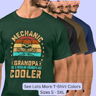 Mechanic Grandpa Cooler on Sunset T-Shirt