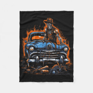 Mechanic Halloween Graphic Tees For Men Fleece Blanket