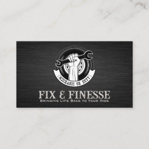 Mechanic Holding Wrench Auto Services Business Card