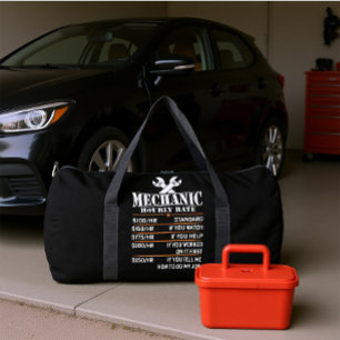 Mechanic Hourly Rate Chart Duffle Bag