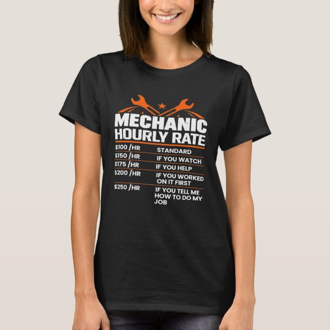 Mechanic Hourly Rate For Mechanic And Labour Day T-Shirt (Front)