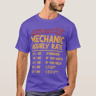 Mechanic Hourly Rate Funny Car Motorcycle Labour G T-Shirt