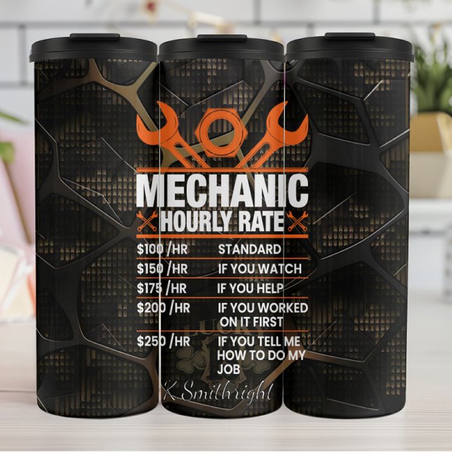 Mechanic Hourly Rate Metal Gear Thermal Tumbler (Creator Uploaded)