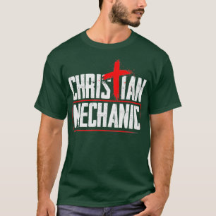 Mechanic Humour Inspirational Cross Christian T-Shirt