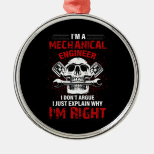 Mechanic I Am A Mechanical Engineer Metal Tree Decoration