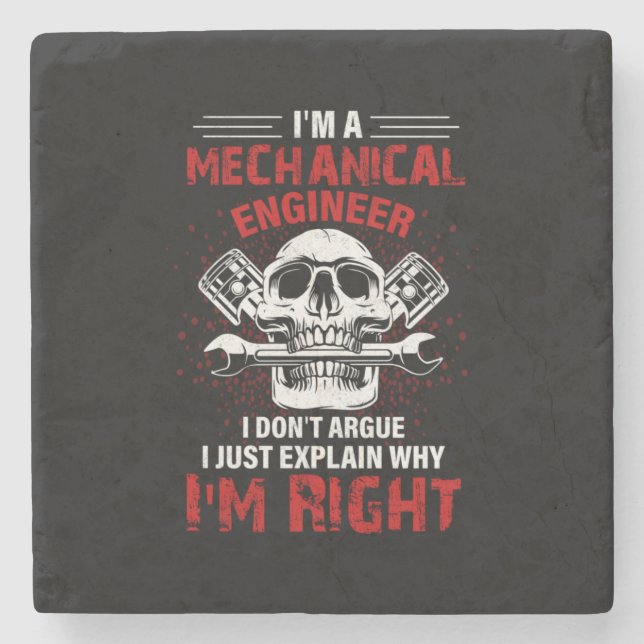 Mechanic I Am A Mechanical Engineer Stone Coaster (Front)