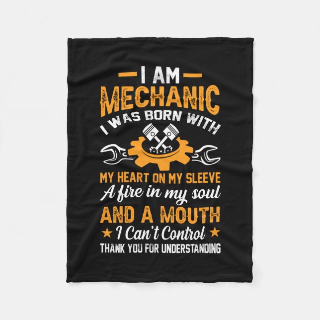 Mechanic I Am Mechanic Fleece Blanket (Front)