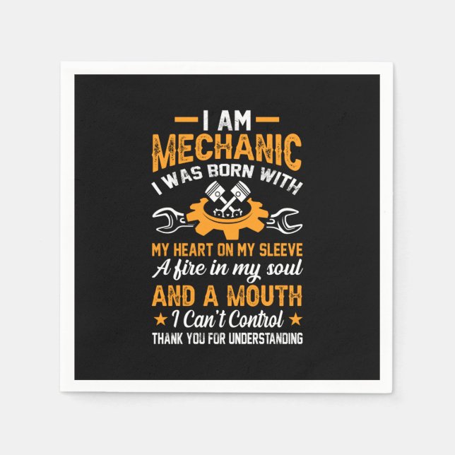 Mechanic I Am Mechanic Napkin (Front)