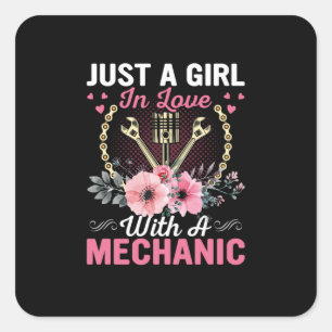 Mechanic Just A Girl In Love With A Mechanic Square Sticker