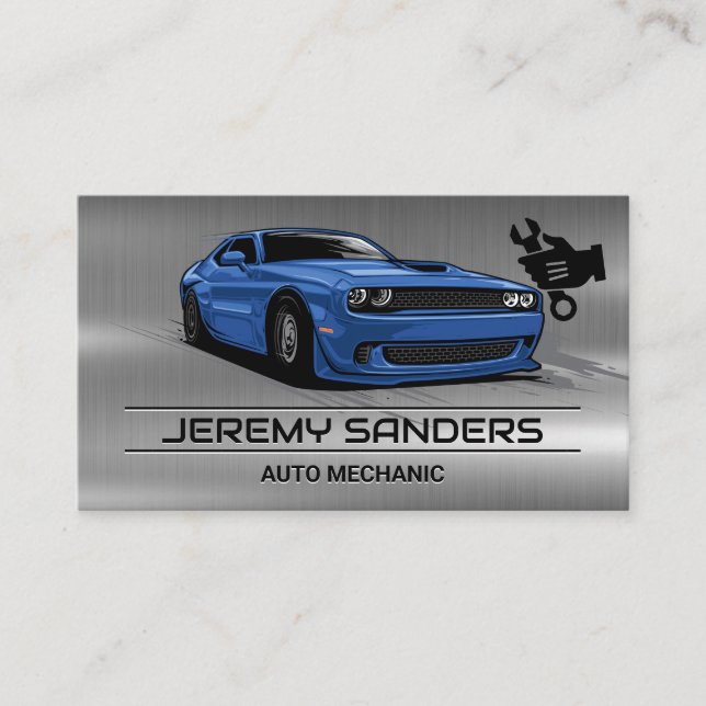 Mechanic Logo | Street Racing Car | Auto Business Card (Front)