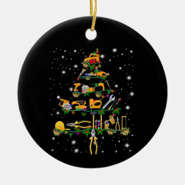 Mechanic Lovers | Mechanic Christmas Tree Ceramic Tree Decoration (Front)