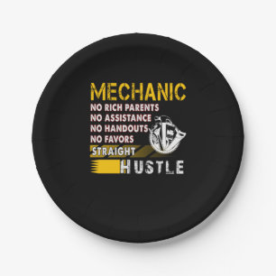 Mechanic Lovers Mechanic Straight Hustle Paper Plate