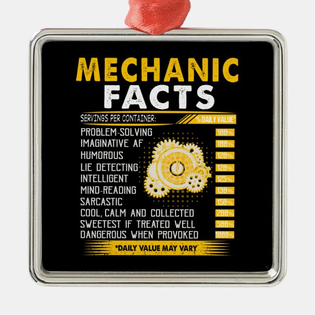 Mechanic Lovers | Mechanic's Wife Definition Metal Tree Decoration (Front)
