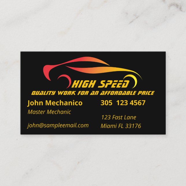  Mechanic Maintenance Metal Repair Service  Business Card (Front)