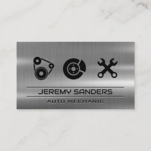Mechanic    Metal   Tools Service Icons Business Card