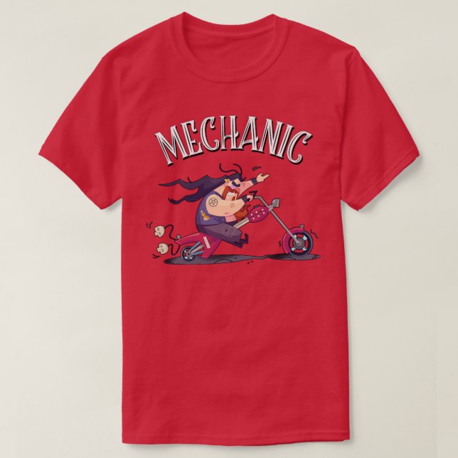 Mechanic Motorcycle T-Shirt (Design Front)