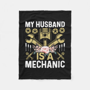 Mechanic My Husband Is A Mechanic Fleece Blanket