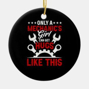 Mechanic Only A Mechanic's Girl Ceramic Tree Decoration