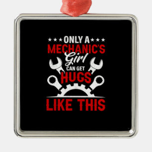 Mechanic Only A Mechanic's Girl Metal Tree Decoration