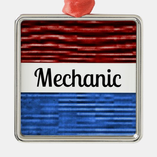 Mechanic Patriotic Christmas Ornament (Front)