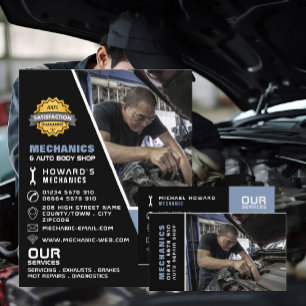 Mechanic Photo, Auto Mechanic & Repairs Business Card