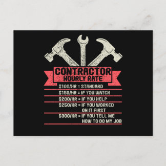 Mechanic Repair Hourly Rate Hourly Rate Postcard