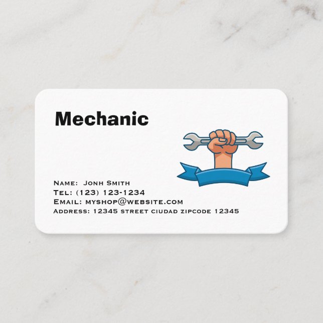 mechanic services editable   business card (Front)