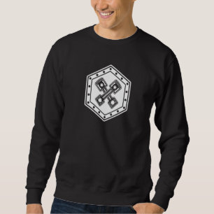Mechanic Sign Hexagonal With Motor Piston Cross Sweatshirt