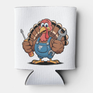 Mechanic Squad Turkey Thanksgiving Gobbler Can Cooler